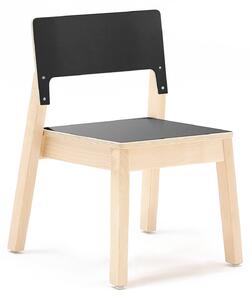 AJ Produkty Dětská židle LOVE, výška 350 mm, bříza, černá