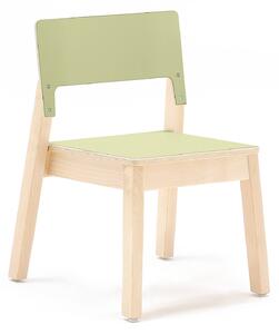 AJ Produkty Dětská židle LOVE, výška 350 mm, bříza, zelená