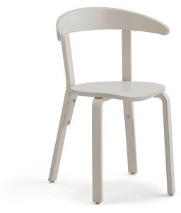 AJ Produkty Dřevěná židle LINUS, výška sedáku 450 mm, dýha, bílá