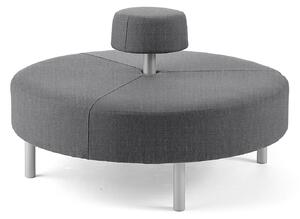 AJ Produkty Kulatá sedačka DOT, kruhové opěradlo, Ø 1300 mm, potah Zone, světle šedá