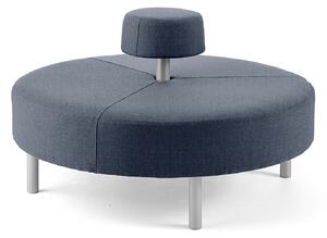 AJ Produkty Kulatá sedačka DOT, kruhové opěradlo, Ø 1300 mm, potah Zone, tmavě šedá
