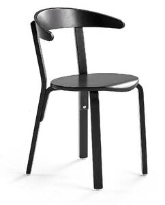 AJ Produkty Dřevěná židle LINUS, výška sedáku 450 mm, dýha, černá