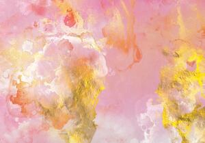 Fototapeta - Mramor v růžové a zlaté (152,5x104 cm)