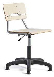 AJ Produkty Otočná židle LEGERE, velký sedák, s kluzáky, nastavitelná výška 400-520 mm, bříza