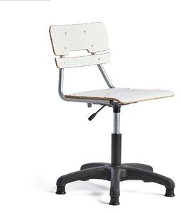 AJ Produkty Otočná židle LEGERE, velký sedák, s kluzáky, nastavitelná výška 400-520 mm, bílá