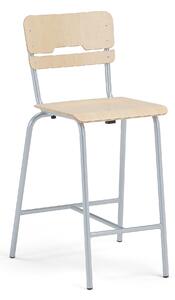 AJ Produkty Školní židle SCIENTIA, sedák 390x390 mm, výška 650 mm, stříbrná/bříza