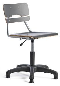 AJ Produkty Otočná židle LEGERE, velký sedák, s kluzáky, nastavitelná výška 400-520 mm, antracitově šedá