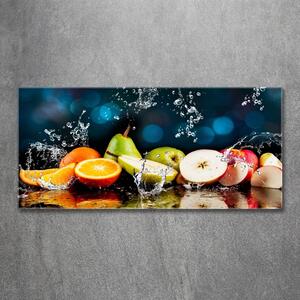 Foto obraz skleněný horizontální Ovoce a voda osh-126510526