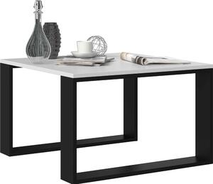 LIVIO LOFT moderní mini kávový stolek, bílý/černý