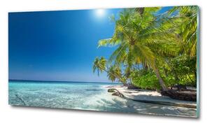 Foto obraz sklo tvrzené Maledivy pláž osh-126748913