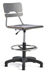 AJ Produkty Otočná židle LEGERE, velký sedák, s kluzáky, nastavitelná výška 500-690 mm, antracitově šedá