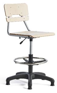 AJ Produkty Otočná židle LEGERE, velký sedák, s kluzáky, nastavitelná výška 500-690 mm, bříza