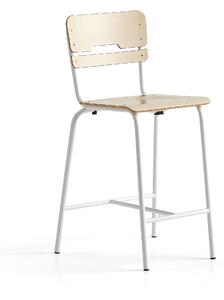 AJ Produkty Školní židle SCIENTIA, sedák 390x390 mm, výška 650 mm, bílá/bříza