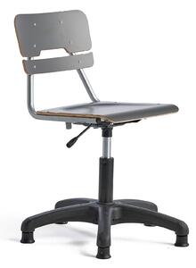 AJ Produkty Otočná židle LEGERE, malý sedák, s kluzáky, nastavitelná výška 400-520 mm, antracitově šedá