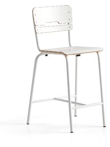 AJ Produkty Školní židle SCIENTIA, sedák 390x390 mm, výška 650 mm, bílá/bílá