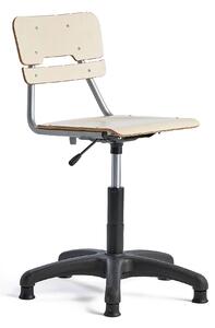 AJ Produkty Otočná židle LEGERE, malý sedák, s kluzáky, nastavitelná výška 400-520 mm, bříza