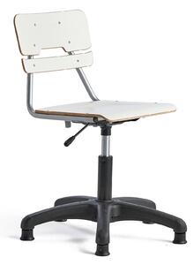 AJ Produkty Otočná židle LEGERE, malý sedák, s kluzáky, nastavitelná výška 400-520 mm, bílá