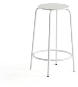 AJ Produkty Barová židle TIMMY, výška 630 mm, bílé nohy, bílý sedák