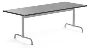 AJ Produkty Stůl PLURAL, 1800x800x720 mm, linoleum, tmavě šedá, stříbrná