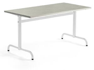 AJ Produkty Stůl PLURAL, 1400x700x720 mm, linoleum, šedá, bílá