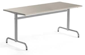 AJ Produkty Stůl PLURAL, 1600x700x720 mm, linoleum, šedá, stříbrná