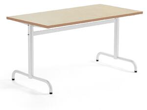 AJ Produkty Stůl PLURAL, 1400x700x720 mm, linoleum, béžová, bílá