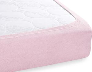 Froté napínací prostěradlo na vysokou matraci FR-032 Pudrově růžová 80 x 200 - výška 30 cm
