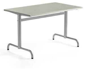AJ Produkty Stůl PLURAL, 1200x700x720 mm, linoleum, šedá, stříbrná