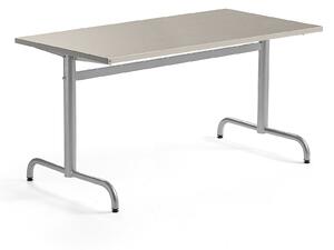 AJ Produkty Stůl PLURAL, 1400x700x720 mm, linoleum, šedá, stříbrná
