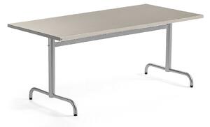 AJ Produkty Stůl PLURAL, 1600x800x720 mm, linoleum, šedá, stříbrná