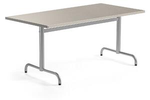 AJ Produkty Stůl PLURAL, 1400x800x720 mm, linoleum, šedá, stříbrná