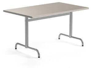 AJ Produkty Stůl PLURAL, 1200x800x720 mm, linoleum, šedá, stříbrná