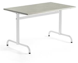 AJ Produkty Stůl PLURAL, 1200x700x720 mm, linoleum, šedá, bílá