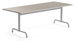 AJ Produkty Stůl PLURAL, 1800x800x720 mm, linoleum, šedá, stříbrná