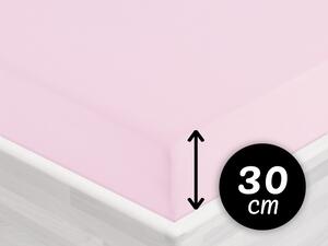 Jersey napínací prostěradlo na vysokou matraci JR-032 Pudrově růžová 200 x 220 - výška 30 cm