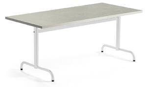 AJ Produkty Stůl PLURAL, 1600x800x720 mm, linoleum, šedá, bílá