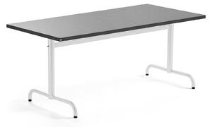 AJ Produkty Stůl PLURAL, 1600x800x720 mm, linoleum, tmavě šedá, bílá