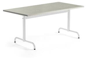 AJ Produkty Stůl PLURAL, 1400x800x720 mm, linoleum, šedá, bílá