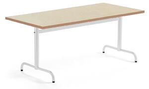 AJ Produkty Stůl PLURAL, 1600x800x720 mm, linoleum, béžová, bílá