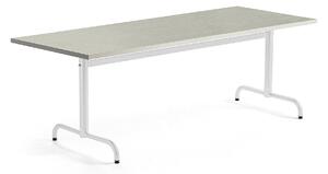 AJ Produkty Stůl PLURAL, 1800x800x720 mm, linoleum, šedá, bílá