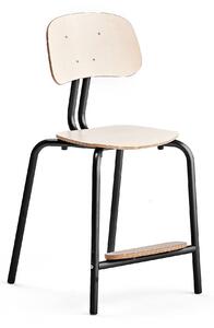 AJ Produkty Školní židle YNGVE, 4 nohy, výška 520 mm, antracitově šedá/bříza