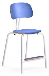 AJ Produkty Školní židle YNGVE, 4 nohy, výška 520 mm, bílá/modrá