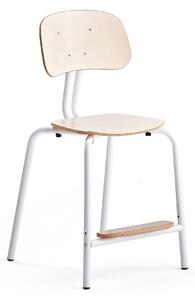 AJ Produkty Školní židle YNGVE, 4 nohy, výška 520 mm, bílá/bříza