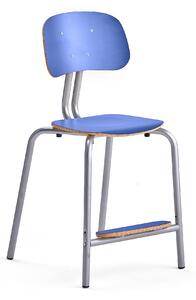 AJ Produkty Školní židle YNGVE, 4 nohy, výška 520 mm, stříbrná/modrá