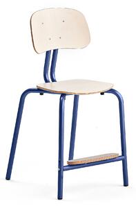 AJ Produkty Školní židle YNGVE, 4 nohy, výška 520 mm, tmavě modrá/bříza