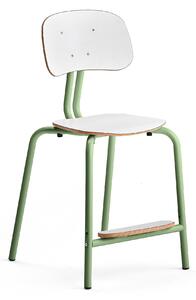 AJ Produkty Školní židle YNGVE, 4 nohy, výška 520 mm, zelená/bílá