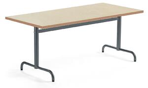 AJ Produkty Stůl PLURAL, 1600x800x720 mm, linoleum, béžová, antracitově šedá