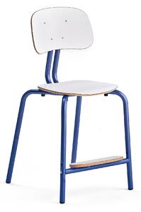 AJ Produkty Školní židle YNGVE, 4 nohy, výška 520 mm, tmavě modrá/bílá