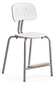AJ Produkty Školní židle YNGVE, 4 nohy, výška 520 mm, stříbrná/bílá