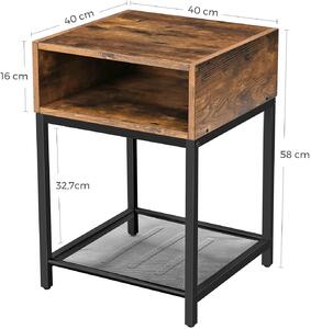 VASAGLE Odkládací stolek Industry - 40x40x58 cm